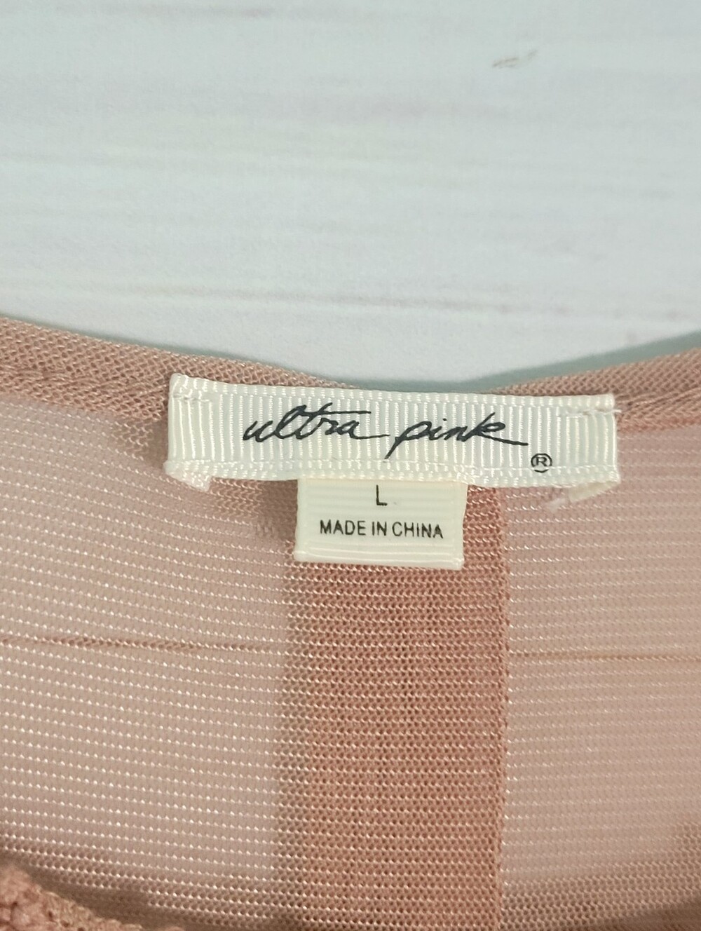 Sheer Mesh Crochet Babydoll Sleeveless Tunic Top Beige Large - Picture 4 of 8
